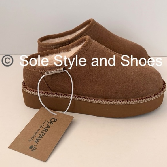 Bearpaw Martis Caroline Platform Slippers Hickory 7 - Picture 1 of 8